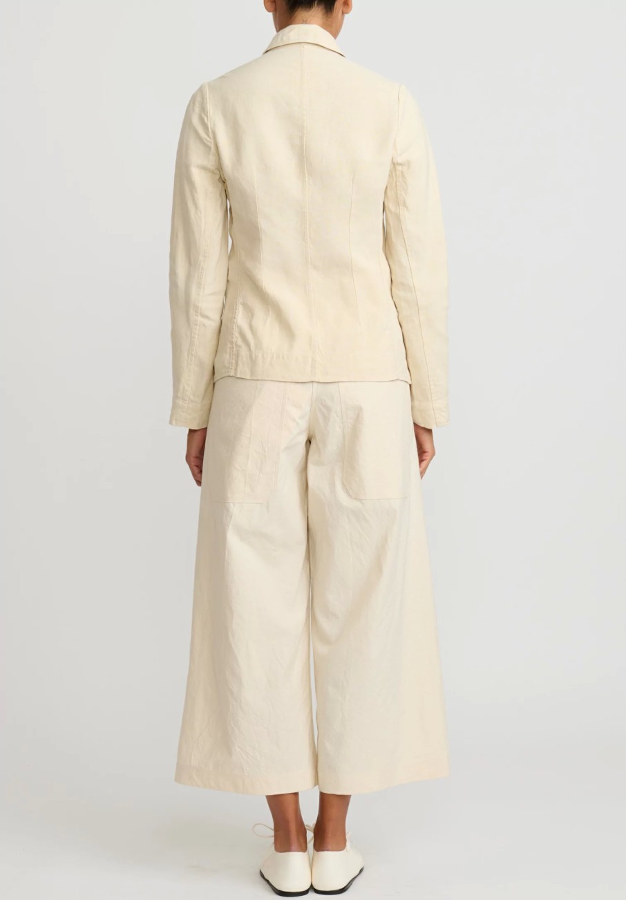 Chez Vidalenc Jackets | Antique Linen Simple Jacket In Natural