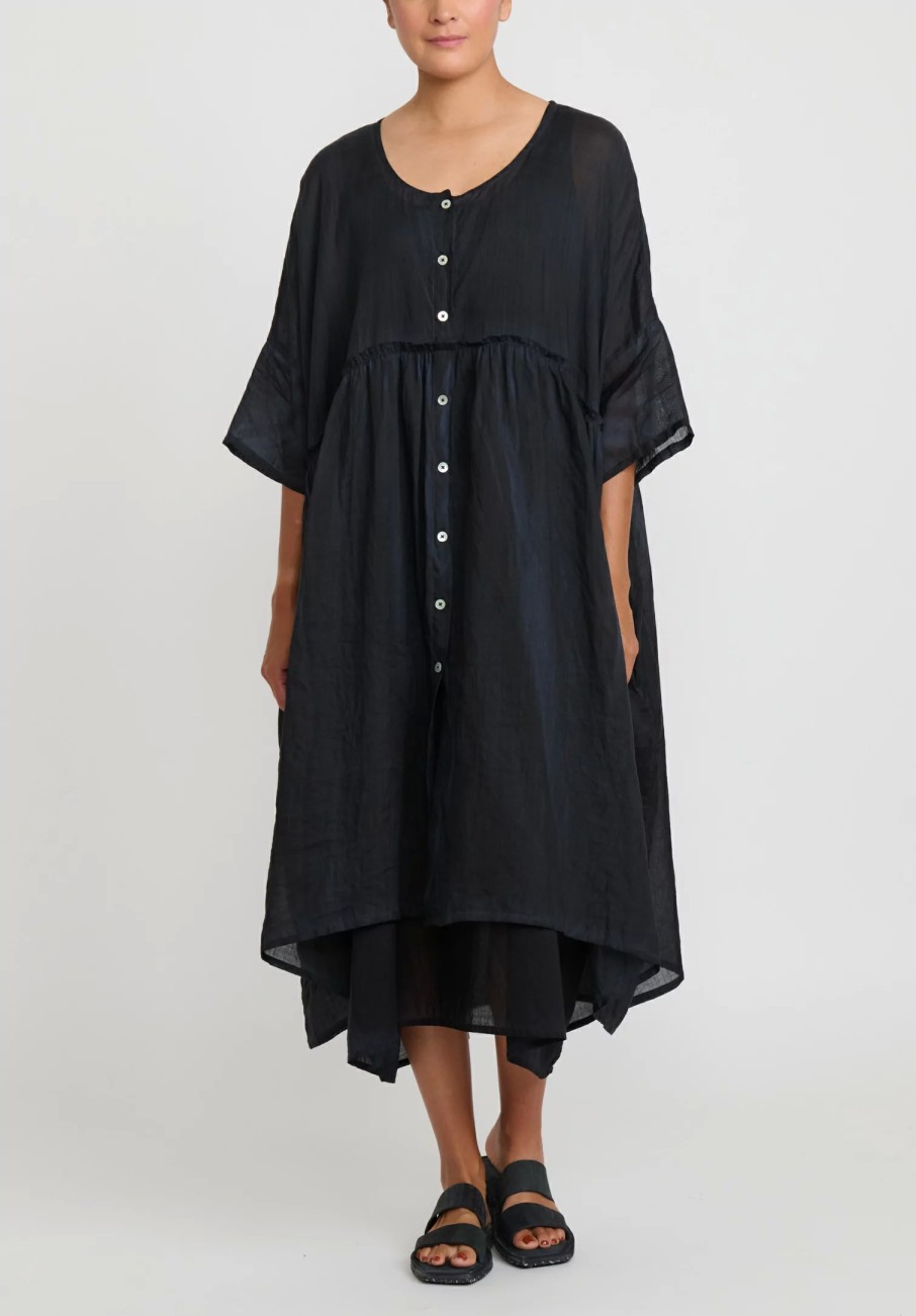 Gilda Midani Dresses | Linen Over Dress In Black