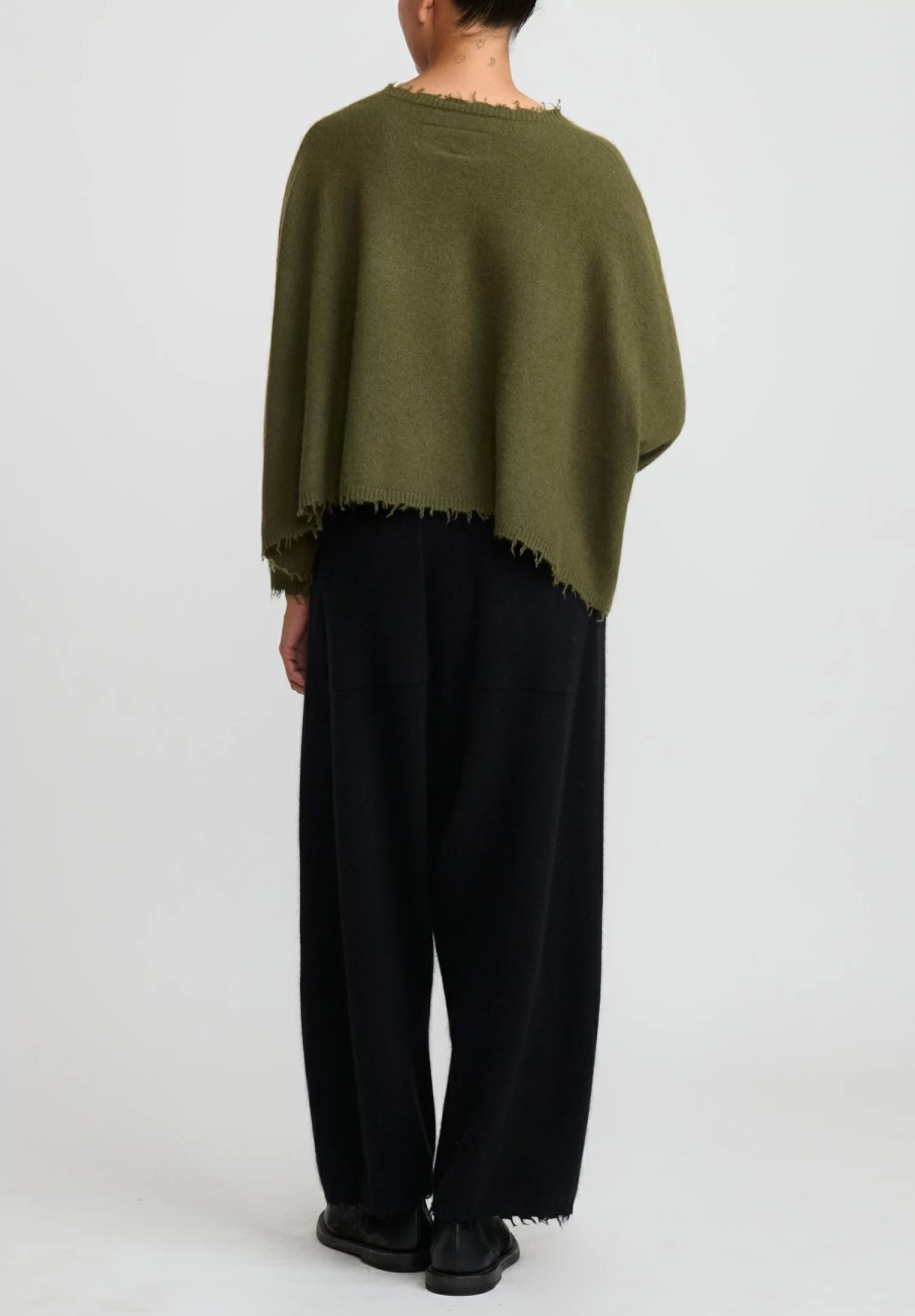 Rundholz Dip Pants | Wool And Raccoon Hair Drop Crotch Pants In Black