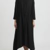 Kaval Dresses | Silk Nel Twill Button Front Open Dress In Black