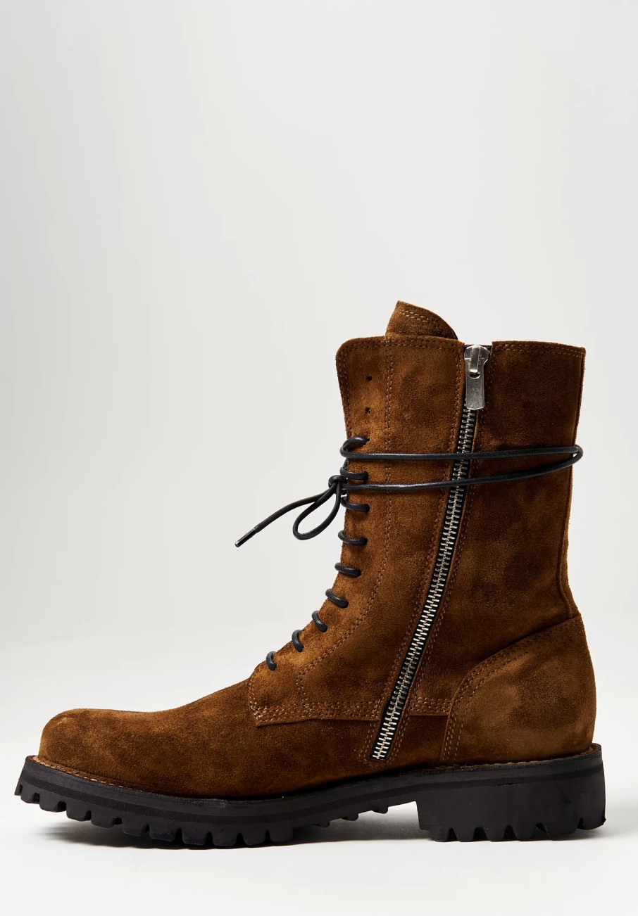 Officine Creative Boots | Suede Loraine Jefferson High Ankle Boots In Birra Brown