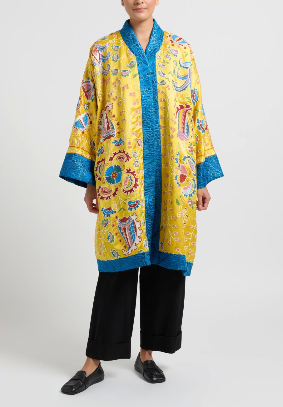 Rianna + Nina Decorative Coats | Rianna & Nina One-Of-A-Kind Reversible Kimono Coat In Yellow