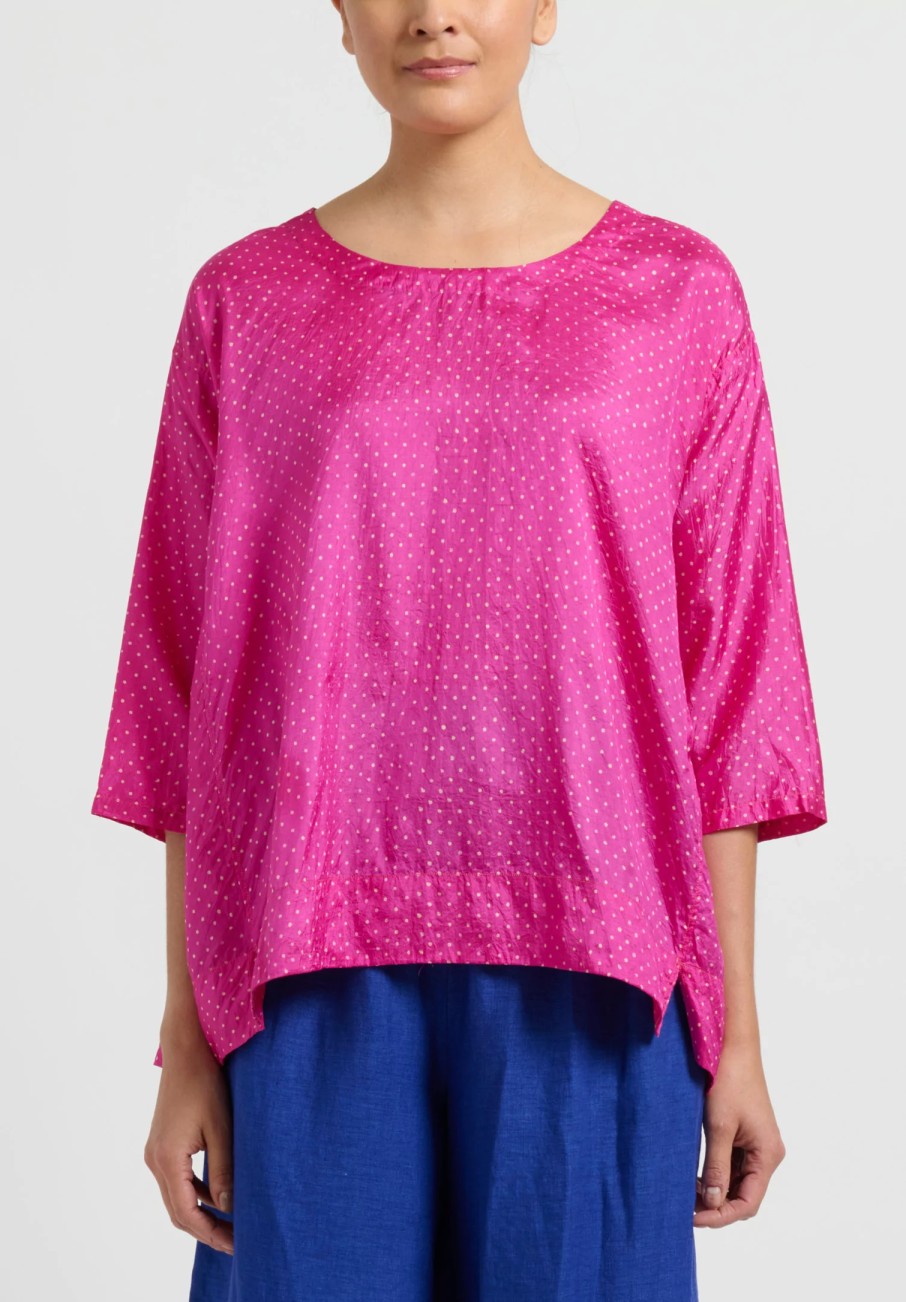 Injiri Shirts & Blouses | Silk Shekhawati Top In Pink