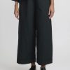 Daniela Gregis Pants | Washed Cotton Twill Wide Leg Pants In Nero Black