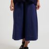 Daniela Gregis Pants | Linen Tognon Culotte Pants In Blu Inchiostro Nero