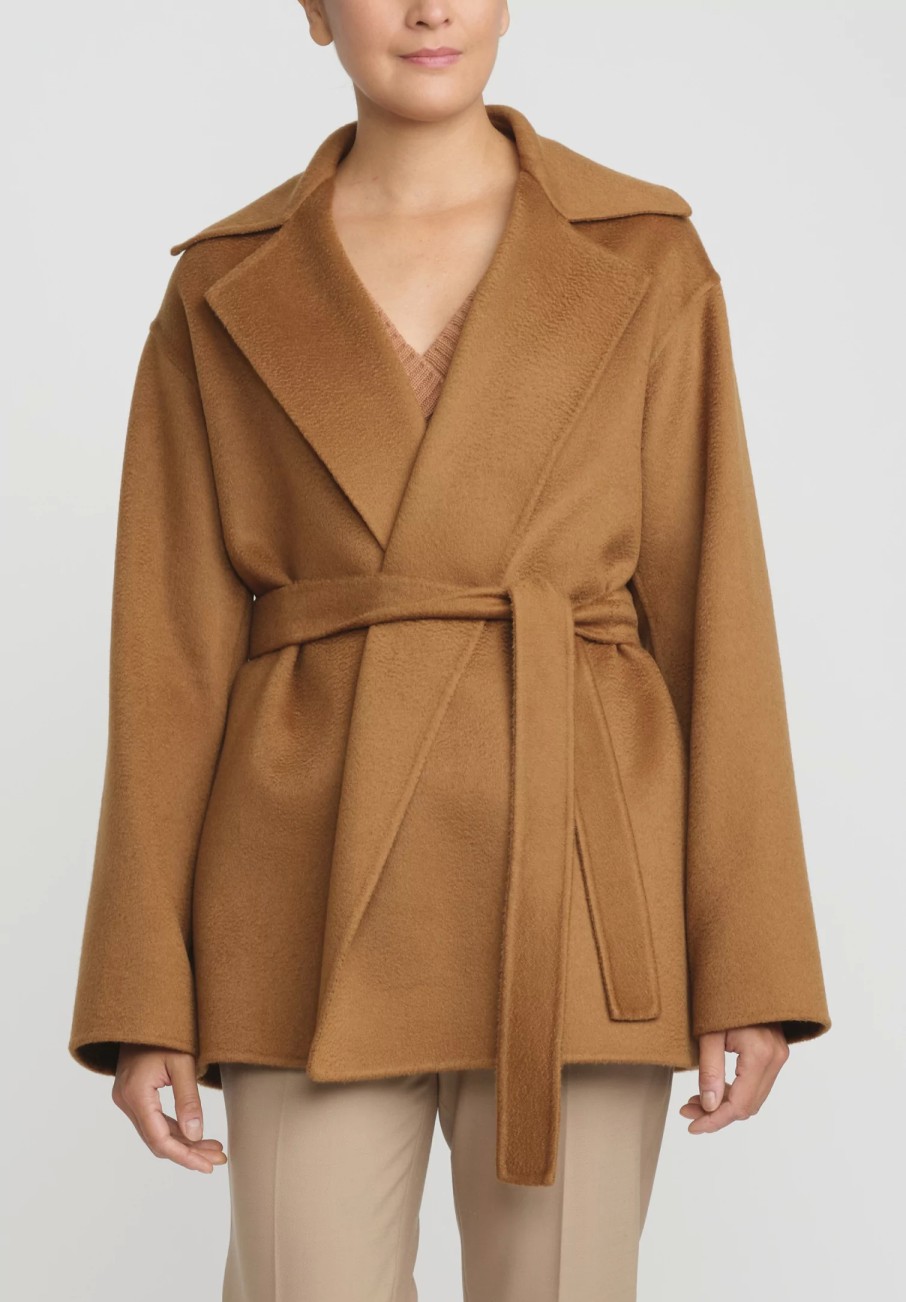 Nanna Pause Jackets | Cashmere Davos Secret Wrap Jacket In Deer Brown