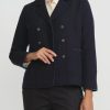 Péro Jackets | Wool Double Breasted Jacket In Navy Blue