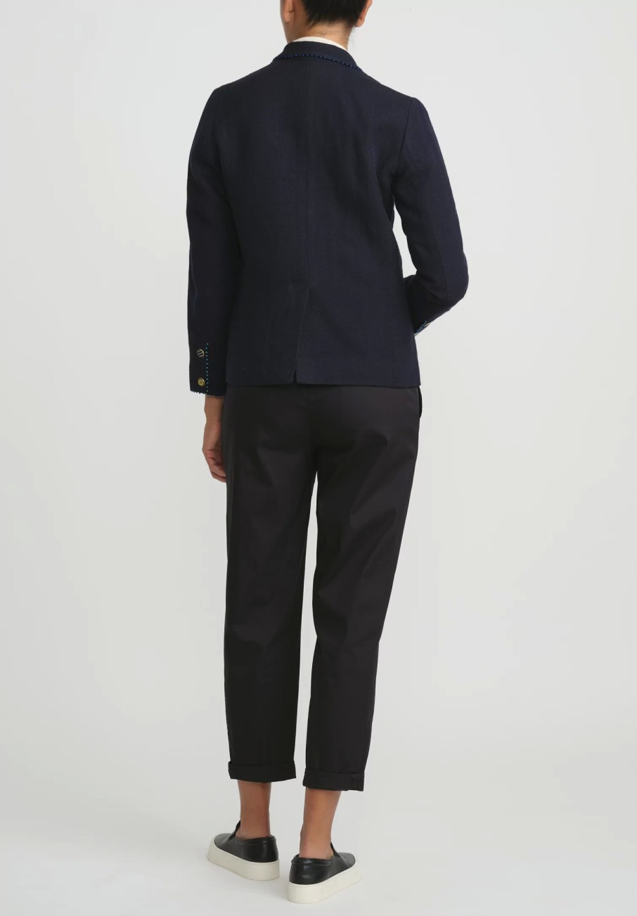 Péro Jackets | Wool Double Breasted Jacket In Navy Blue