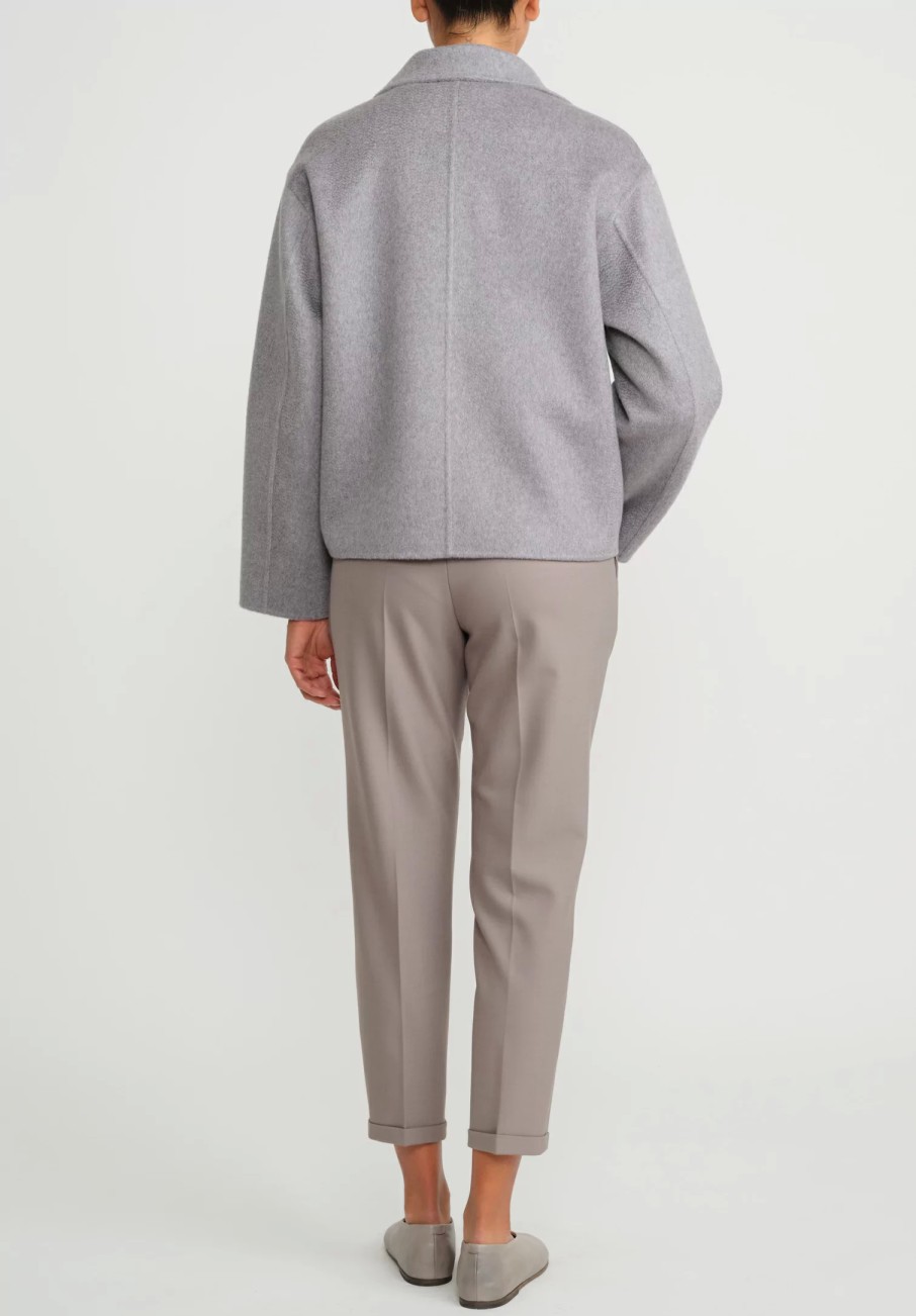 Nanna Pause Jackets | Cashmere Short Enid Jacket In Grey Melange