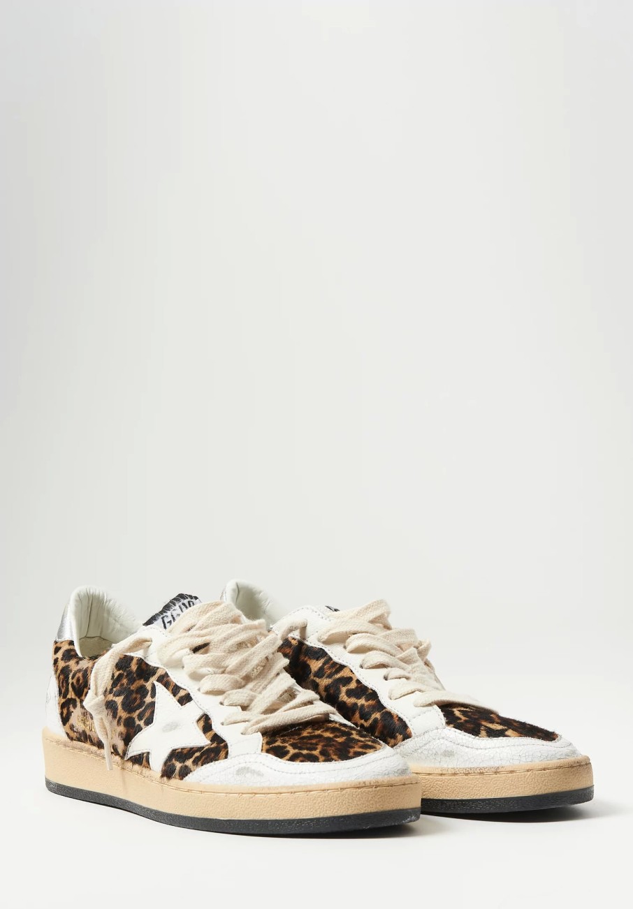 Golden Goose Sneakers | Leather Ball Star Shoe In Leopard Print