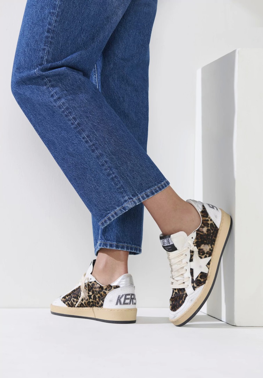 Golden Goose Sneakers | Leather Ball Star Shoe In Leopard Print