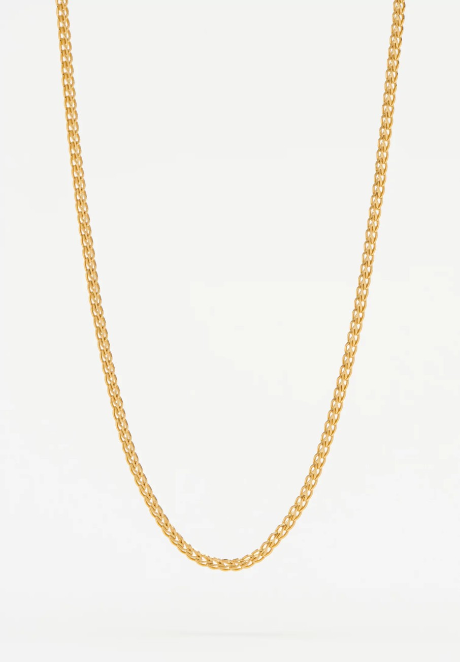 Prounis Necklaces | 18K, 22K, Solo Loop-In-Loop Chain With Diamond S Clasp