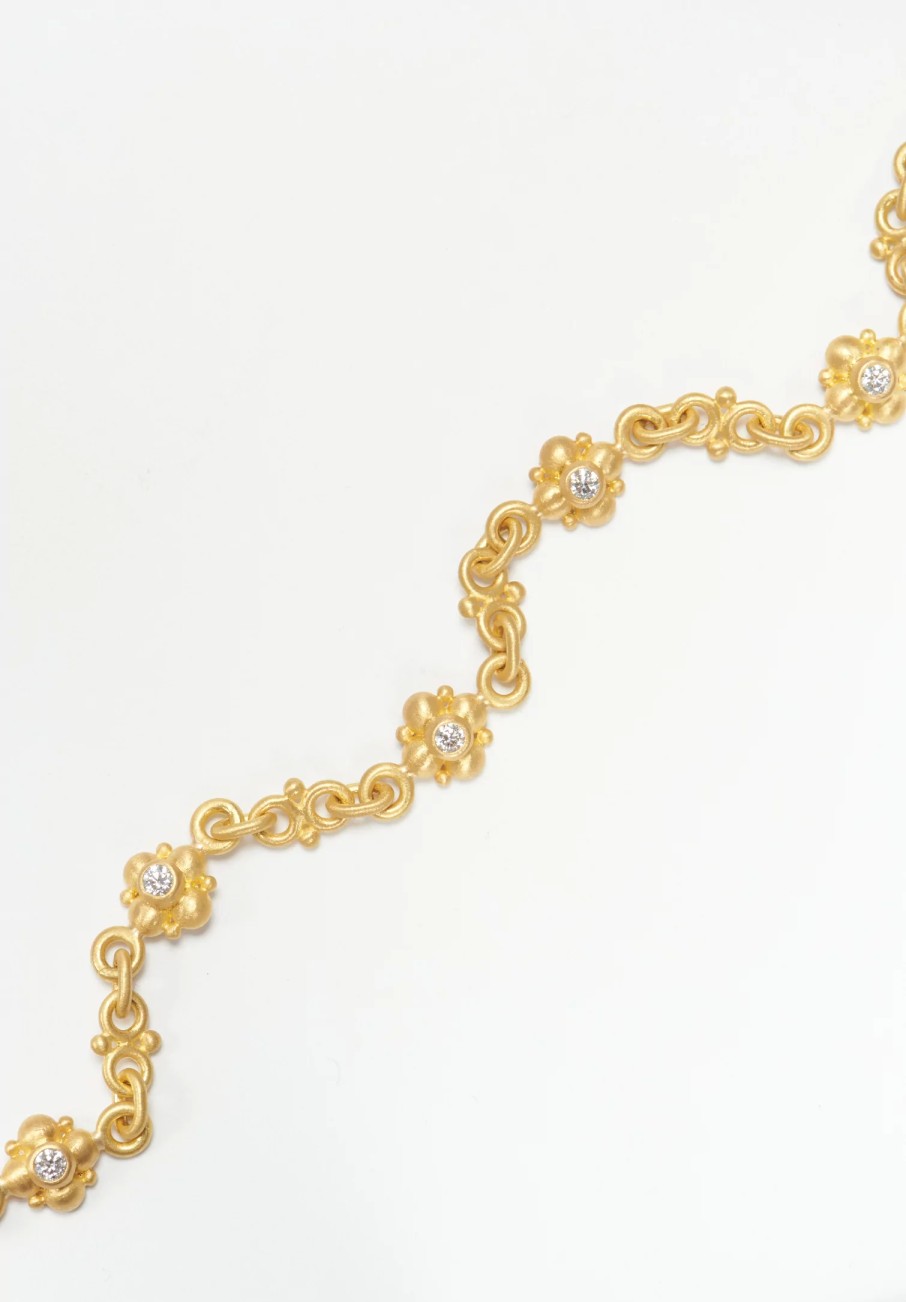 Denise Betesh Bracelets | 22K, Diamond Double Ball Chain Bracelet