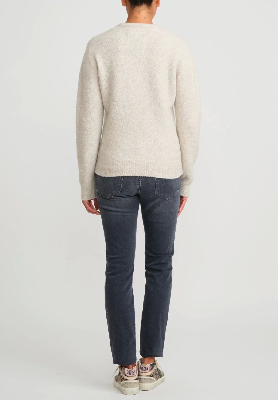 Frenckenberger Knitwear | Cashmere Mini Round Neck Sweater In Natural