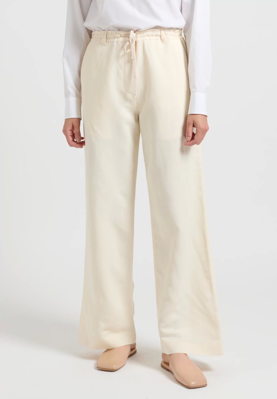 The Row Pants | Silk/Linen ''Dandy'' Pants In Ivory