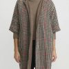 Daniela Gregis Coats & Dusters | Cashmere Houndstooth ''Cappotto'' Coat In Abete Brown