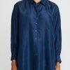 Péro Shirts & Blouses | Silk Button Down Shirt In Blue