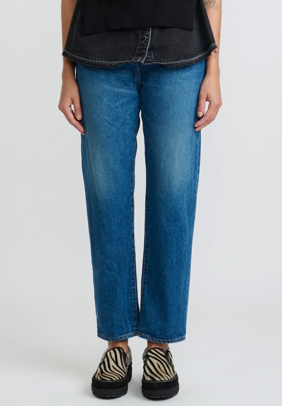 Sacai Denim | Straight Cotton Denim Jeans In Blue