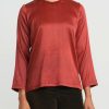 Uma Wang Shirts & Blouses | Silk Talley Tavella Top In Dark Red