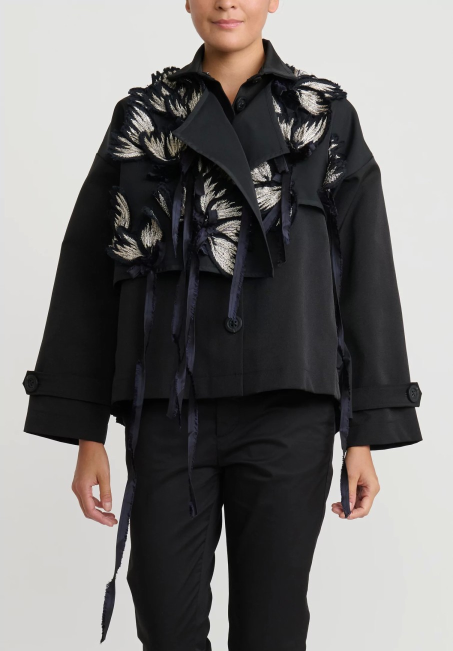 Biyan Jackets | Pleated ''Calaya'' Jacket In Black