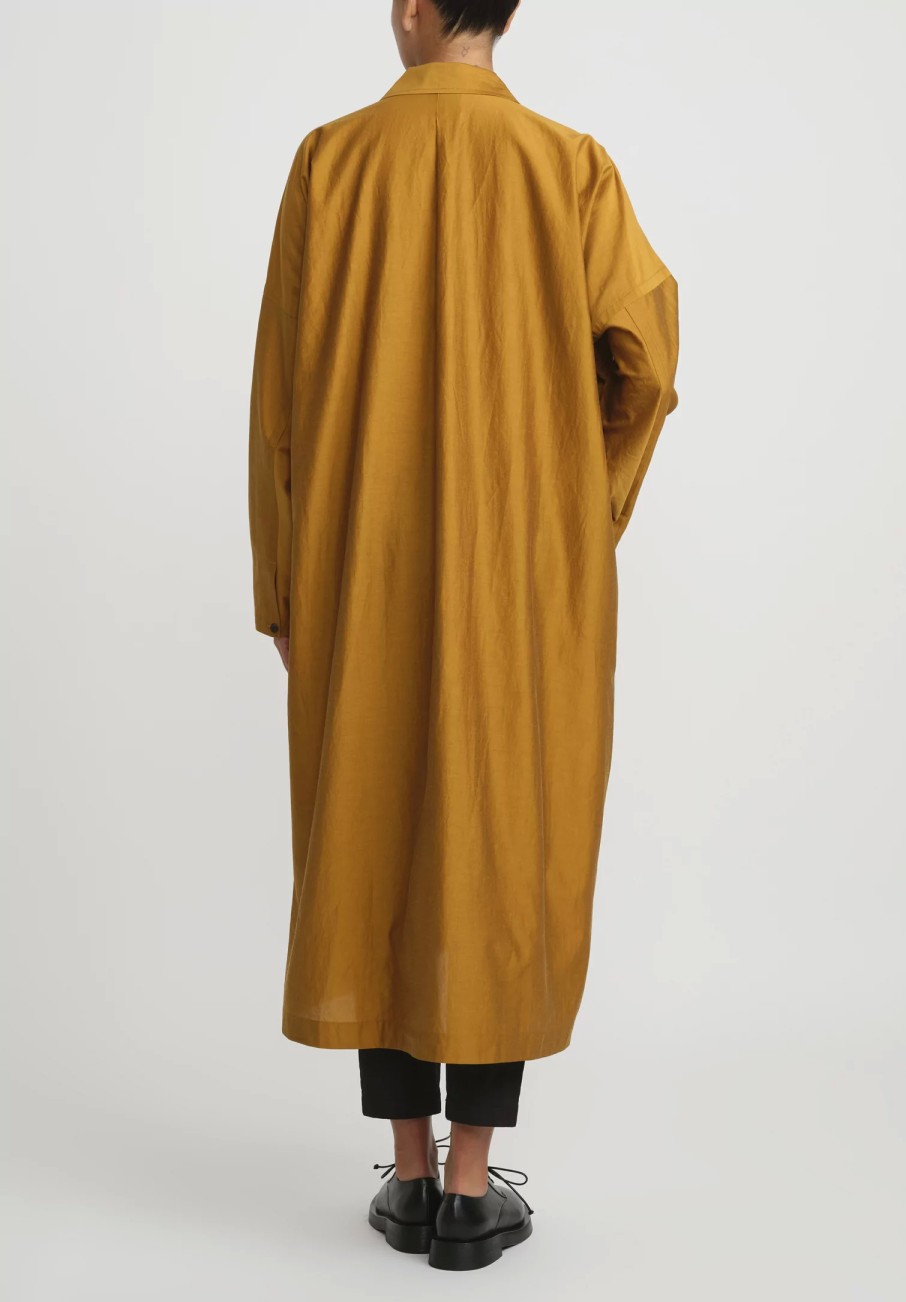 Jan-Jan Van Essche Tunics | Cotton & Silk Long Loose Shirt In Gold