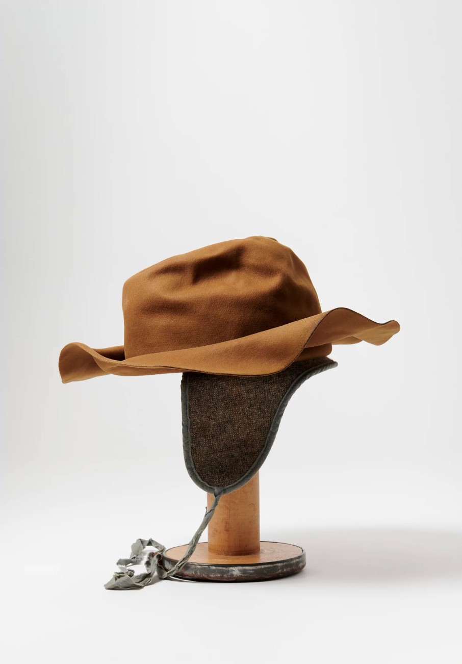 Horisaki Design & Handel Hats | Beaver Fur Felt Wrinkled Hat With Earflaps In Khaki Brown