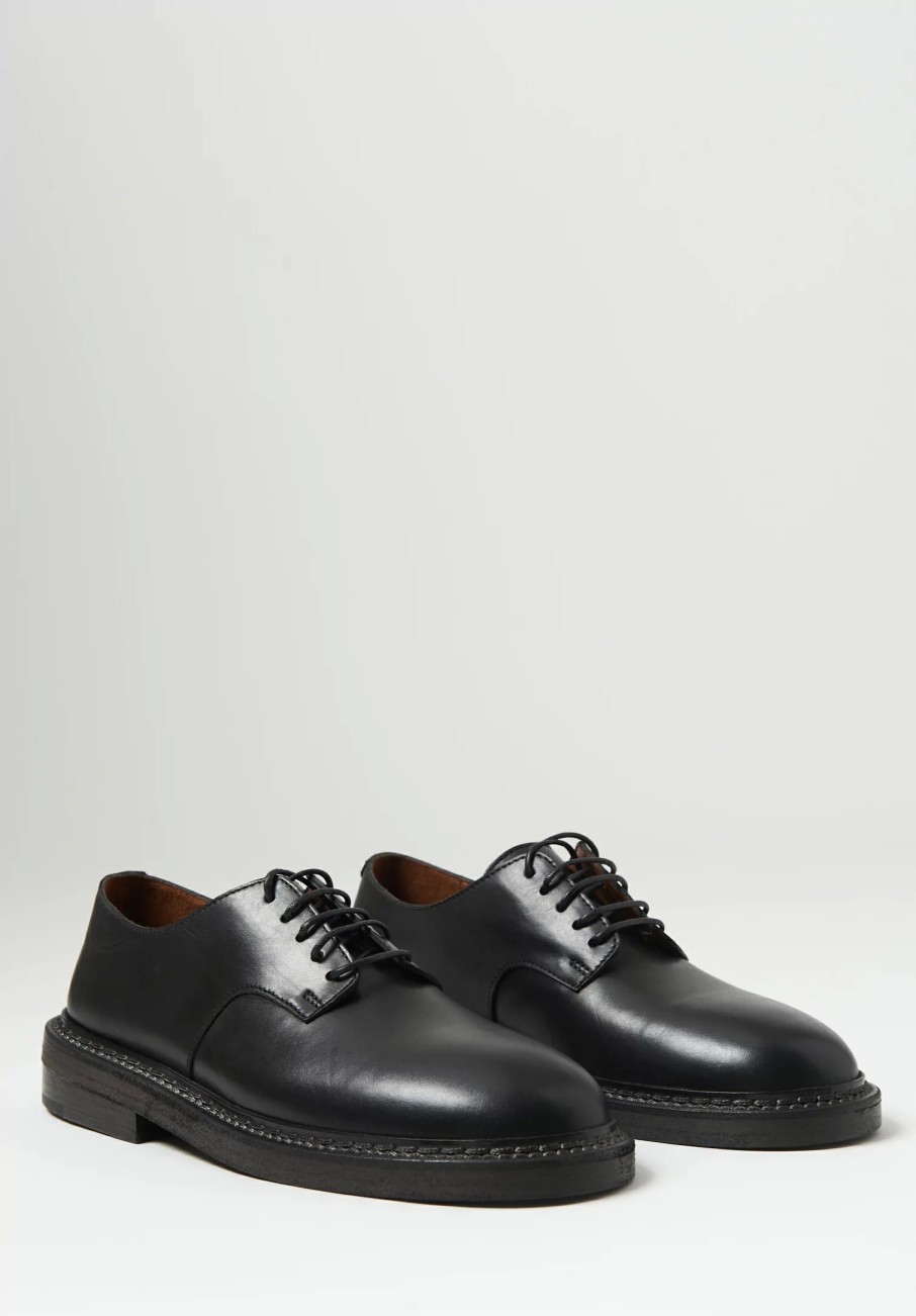 Marsèll Shoes | Leather Lace Up Nasello Derby In Nero Black