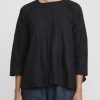 Daniela Gregis Tops | Washed Cotton Olma Riflesso Rossela Top In Nero Black