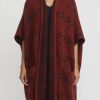 Lainey Keogh Knitwear | Cashmere "Navajo" Poncho In Russet Red & Chocolate