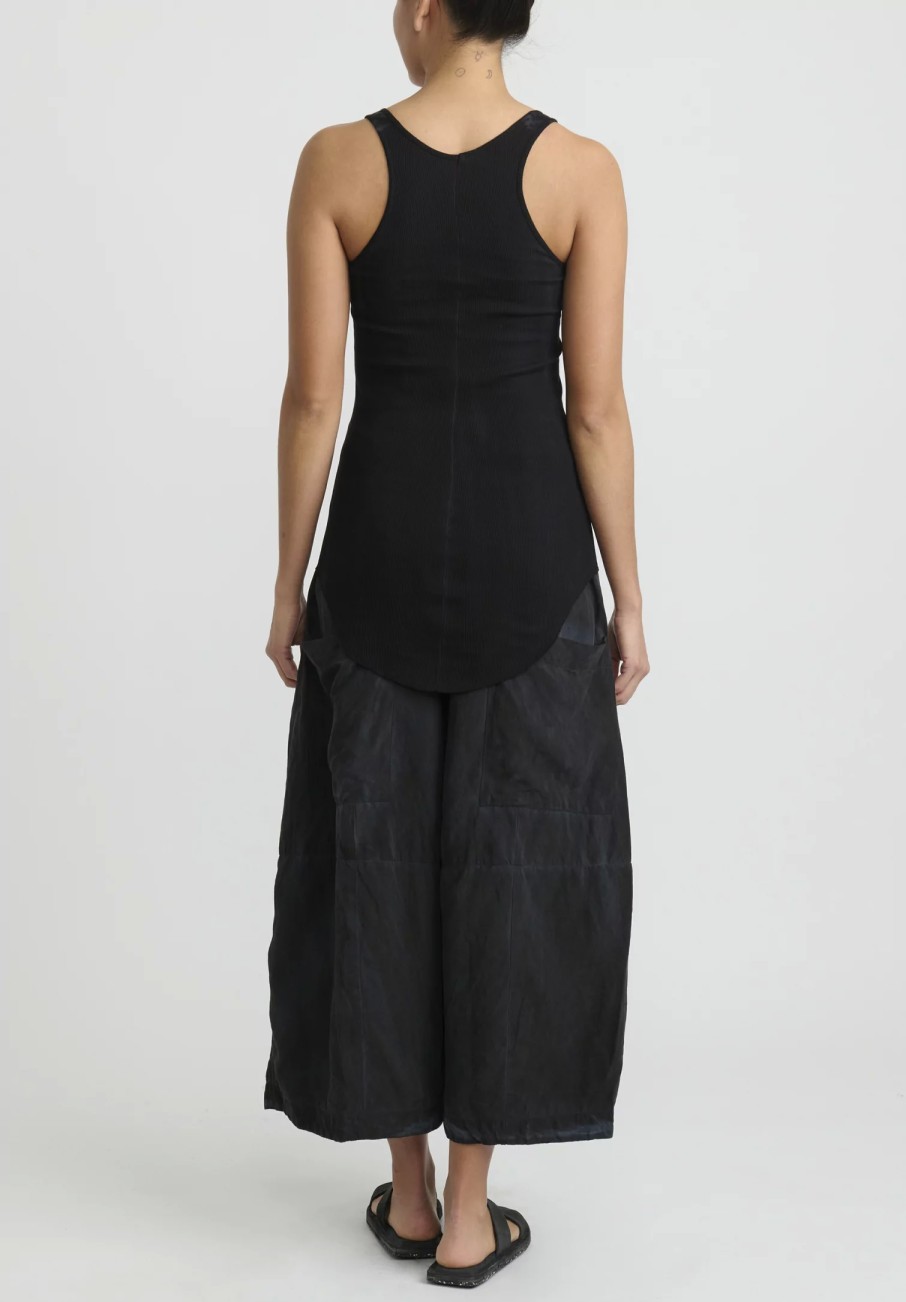 Gilda Midani Pants | Solid Linen And Silk Egg Pants In Black