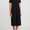 Gilda Midani Dresses | Cotton Solid Dyed Short Sleeve Maria Dress In Black