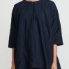 Daniela Gregis Tops | Washed Cotton Newpride Rossella Top In Navy Blue