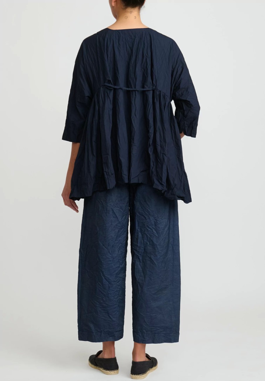 Daniela Gregis Tops | Washed Cotton Newpride Rossella Top In Navy Blue