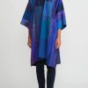 Mieko Mintz Jackets | Cotton & Silk A-Line Duster In Stripe & Chech Blue