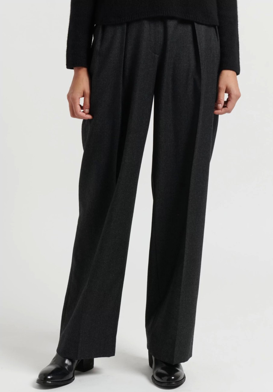 The Row Pants | Wool ''Marcelina'' Pant In Grey Melange