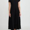 Rundholz Dresses | Cashmere Short Sleeve Tulip Dress In Black