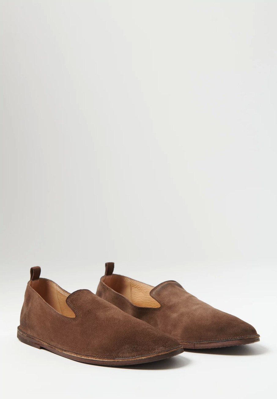 Marsèll Shoes | Suede Strasacco Pantofola Shoe In Chocolate Brown