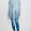 Giorgio Brato Tops | Hand Dyed Silk Semi-Sheer Overshirt In Powder Blue