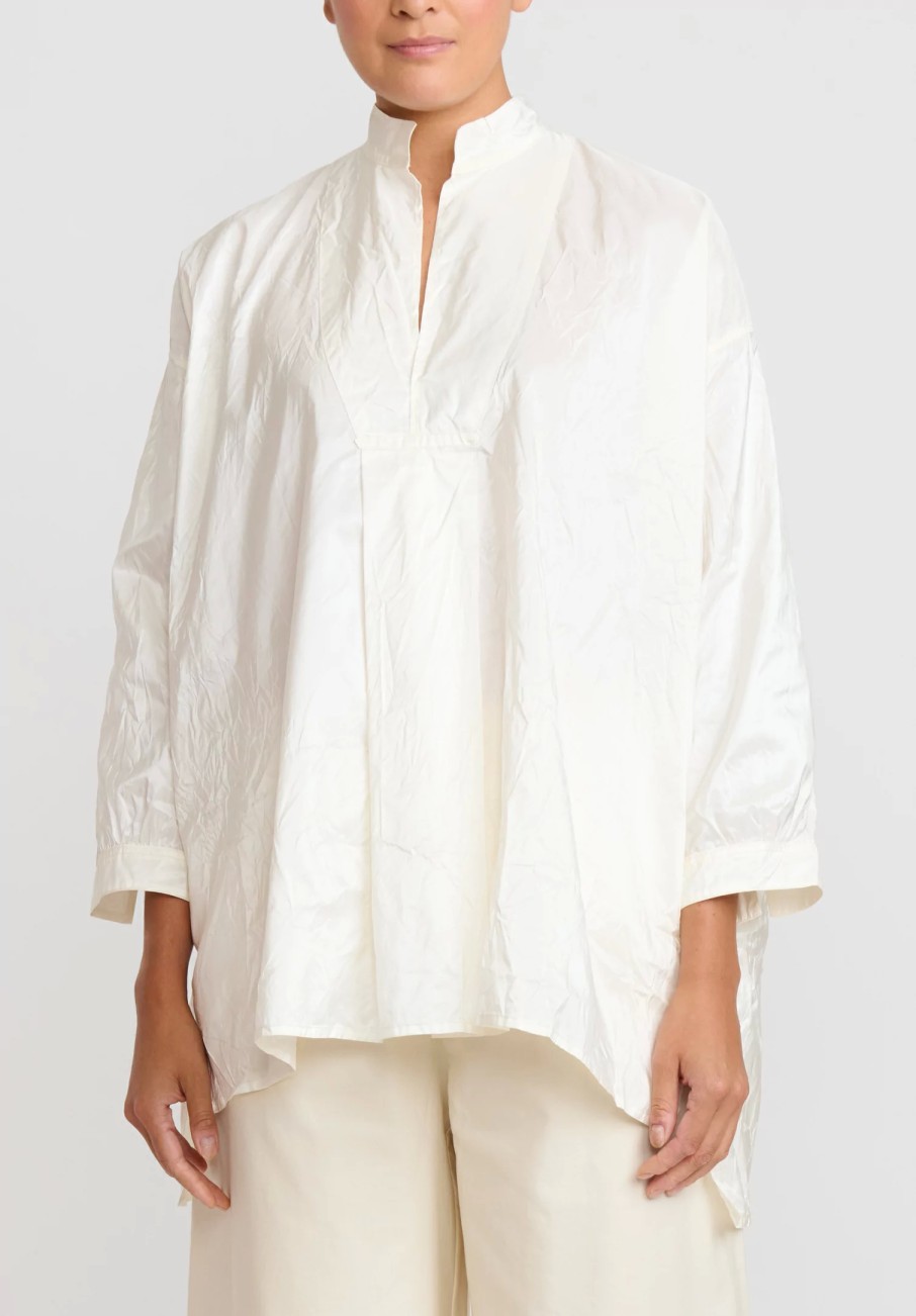 Daniela Gregis Shirts & Blouses | Washed Silk Kora Shirt In Avorio Bianco