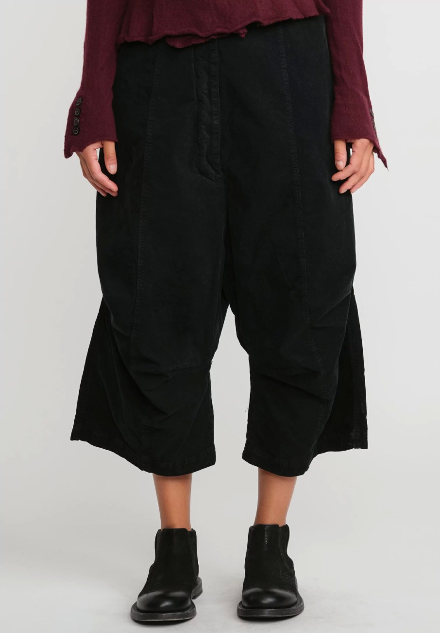 Rundholz Black Label Pants | Corduroy Dropcrotch Pants In Black