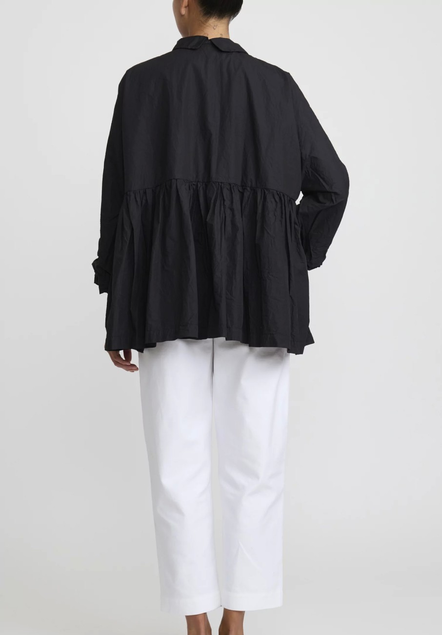 Daniela Gregis Jackets | Washed Cotton Luglio Rosella Jacket In Nero Black