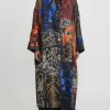 Biyan Decorative Coats | Embroidered Organza Patchwork ''Heyer'' Coat In Blue Multicolor