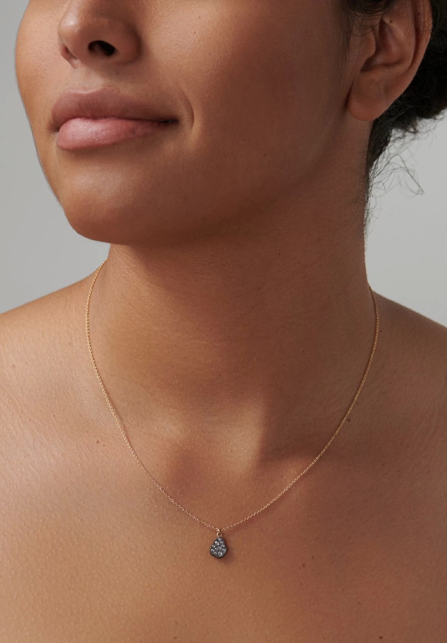 TAP by Todd Pownell Necklaces | 18K, Oxidized Silver, Inverted Diamond Pendant Necklace