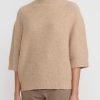 Lauren Manoogian Knitwear | Fleece Crewneck Sweater In Camel Brown