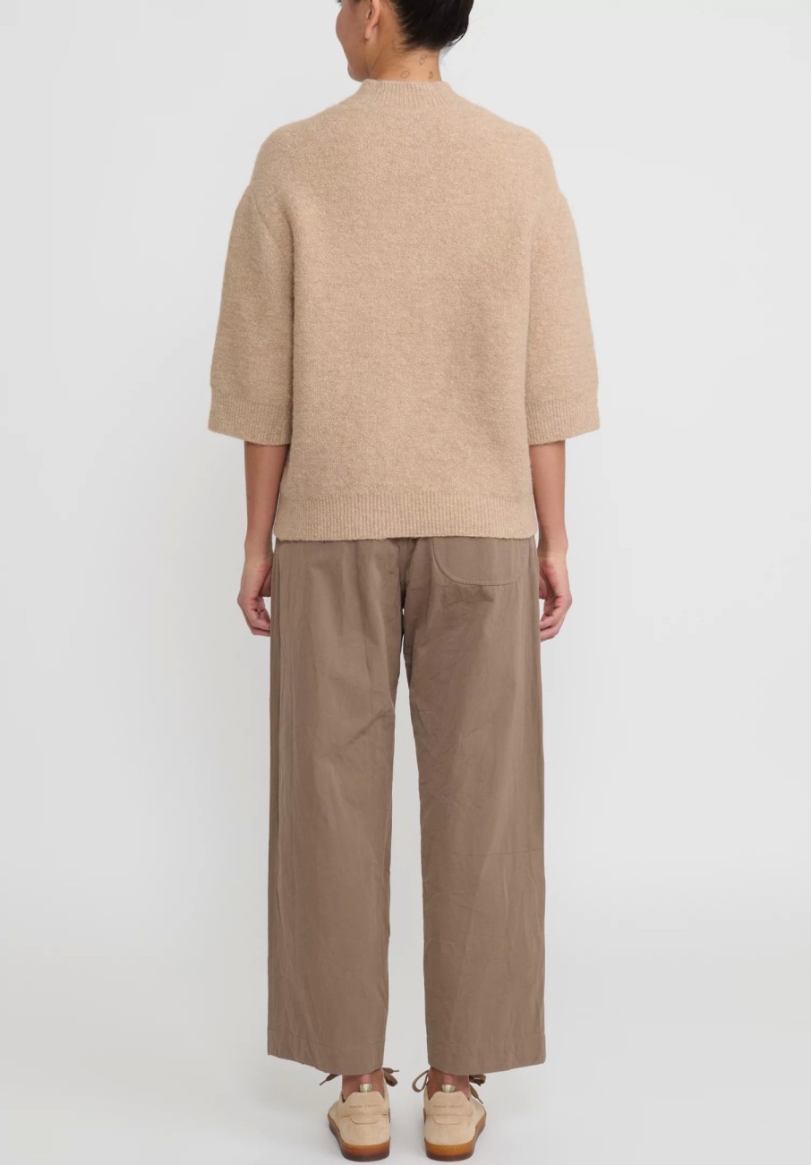 Lauren Manoogian Knitwear | Fleece Crewneck Sweater In Camel Brown