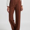 The Row Pants | Silk ''Nino'' Pants In Toffee Brown