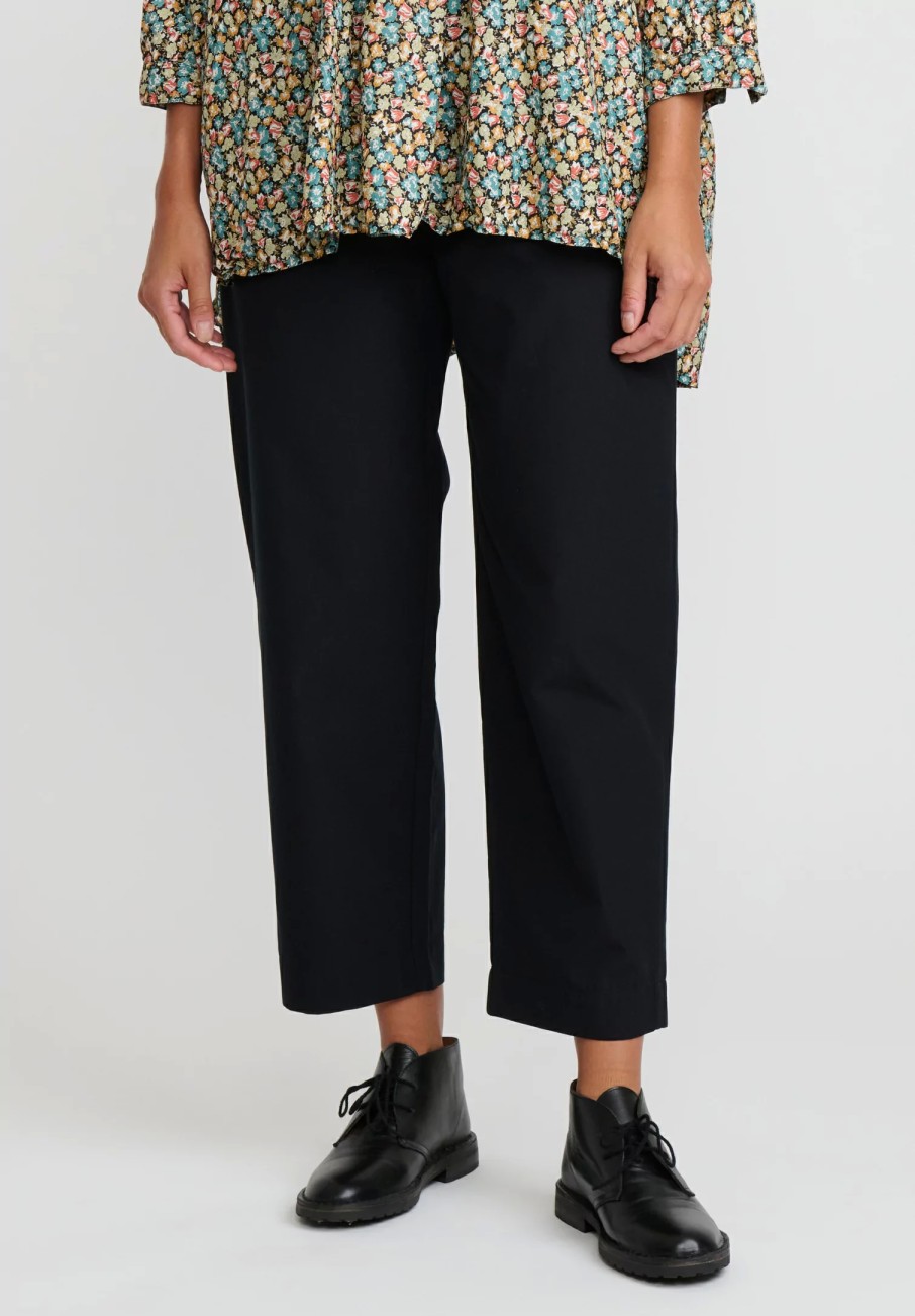 Daniela Gregis Pants | Cotton Sigaretta Elastico Pants In Nero Black