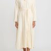 Daniela Gregis Dresses | Washed Cotton Abito Spicchi Colletto Dress In Panna Cream