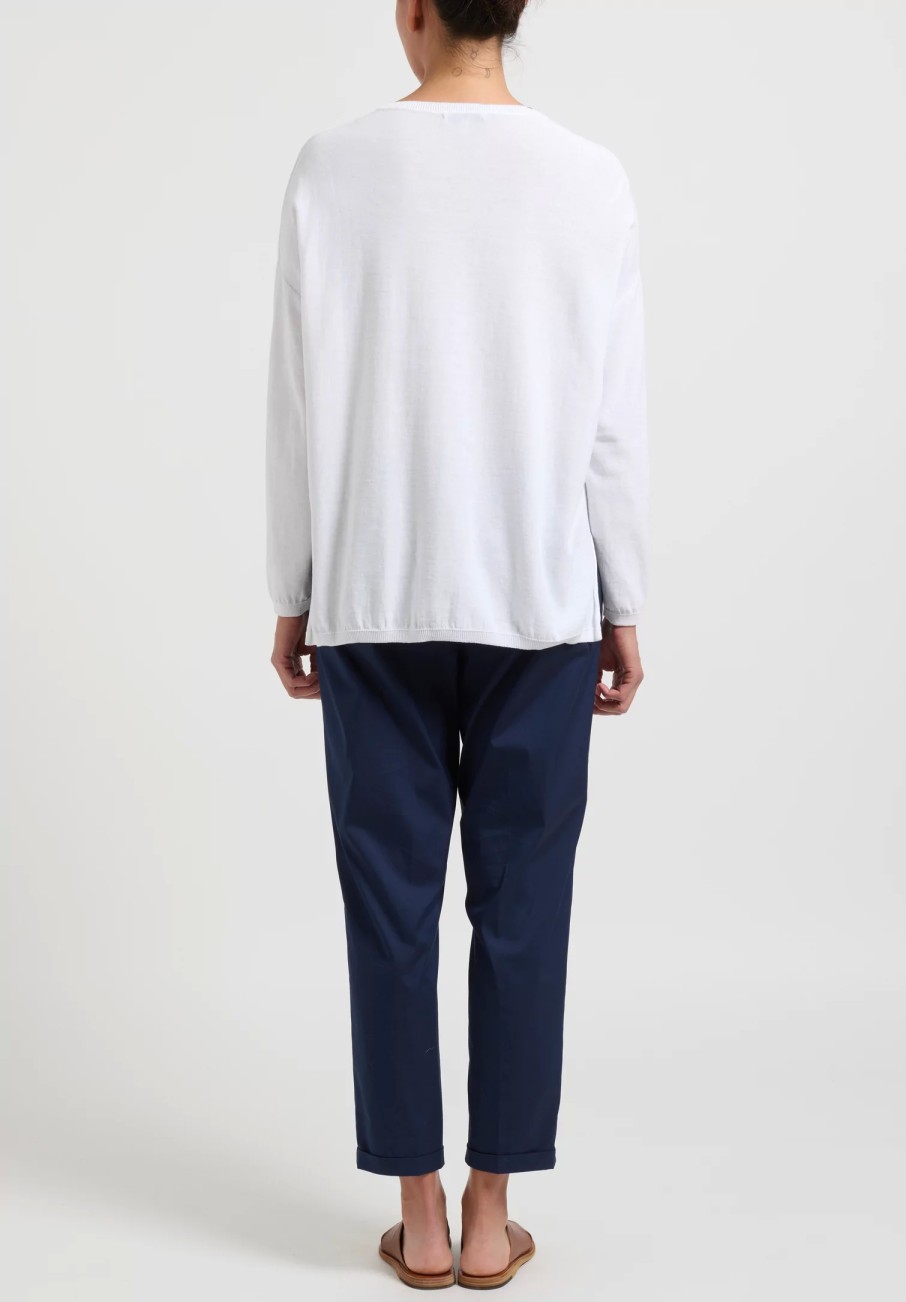 Antonelli Knitwear | V-Neck Cotton ''Malatesta'' Sweater In White