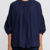 Casey Casey Shirts & Blouses | Light Paper Cotton 3 By 3 Shirt In Ink Blue